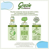 Grazie Natural Toilettenpapier, Econatural, 56 Rollen, recyceltes Fibrepack-Toilettenpapier, 100 % ökologisch, umweltfreundlich, Ecolabel-zertifiziert und FSC-recycelt, hergestellt in Italien