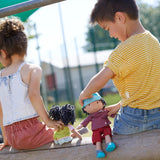 HABA 304576 - Cari-Puppe, 30 cm, Kuschel- und Stoffpuppe für Kinder ab 18 Monaten, mit abnehmbarer Kleidung und langen Haaren