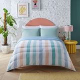 Night Lark Coverless Duvet Super King 6 Tog Spring Summer – Abstrakte Wellen. Superweiche, bequeme und leichte Decke. Maschinenwaschbar und schnell trocknend, All-in-One-Set mit wendbaren Kissenbezügen. Steppdecken und Bettdecken, mehrfarbig, Einzelbett von Naty Shop
