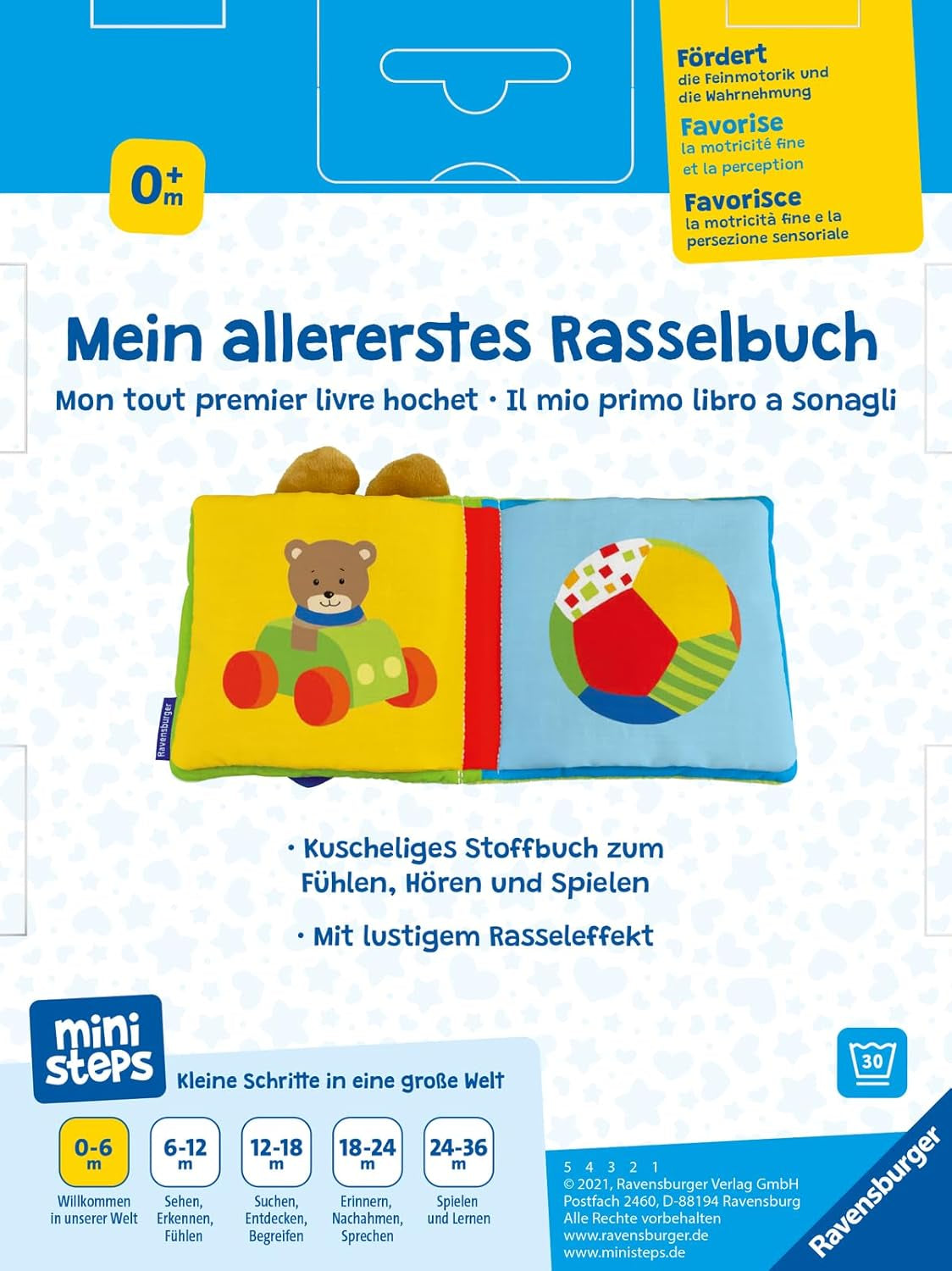 ministeps: Mein erstes Buch mit Rasseln: Ab 0 Monaten Jucarii Bebe Naty Shop