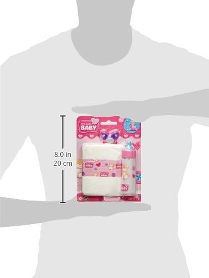 Simba 105562487 – Neugeborenen-Fütterungsset, Schnuller, Windel und verschwindende Flasche für 38–43 cm große Puppen