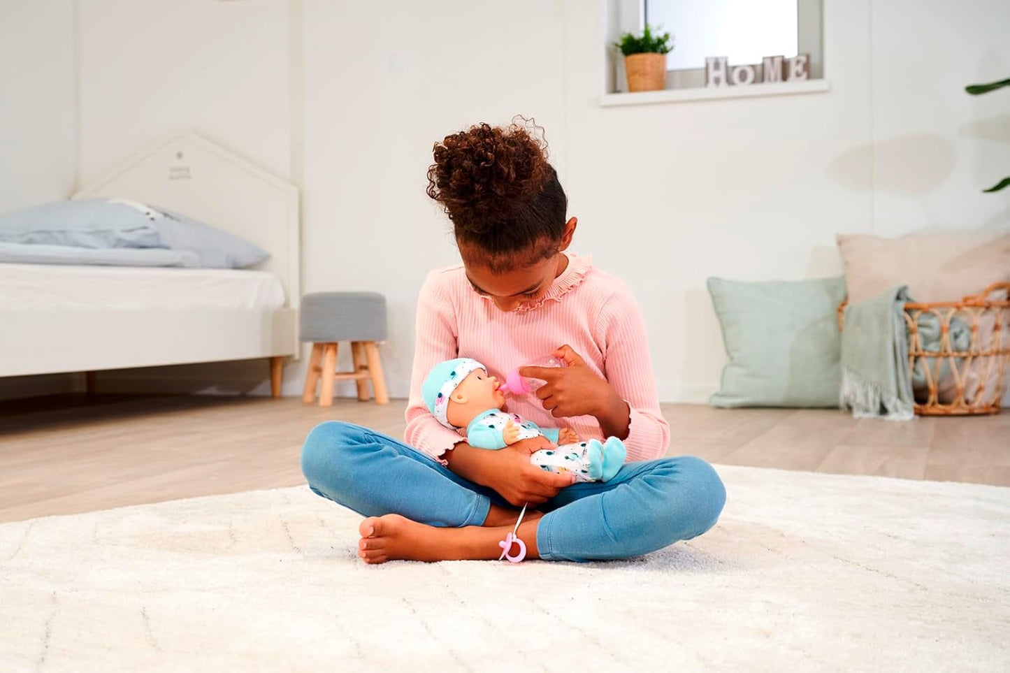 30 cm große Elefanten-Babypuppe aus Vinyl für Neugeborene mit Trink- und Tränkfunktion, Flasche und Schnuller, ab 2 Jahren