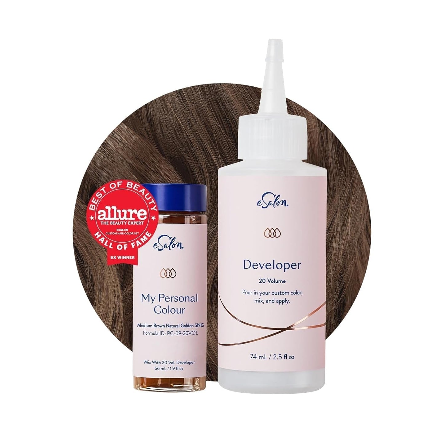 Permanentes Haarfärbeset, 100 % Grauabdeckung, Heimfärbung, 0 % Ammoniak-Haarfärbemittel, mehrdimensionale Haarfärbemittel, professionelle Haarfärbemittel, Naty Shop Haarfärbemittel, mittelbraun, natürliches Gold, 5 ng
