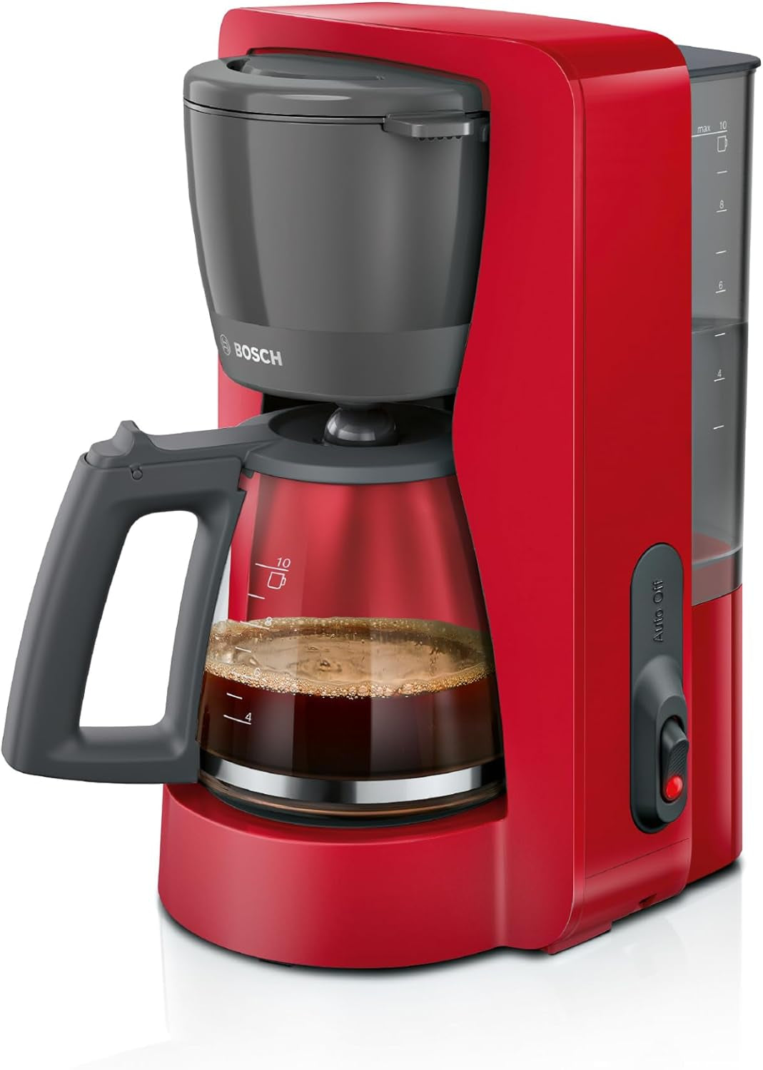 Bosch MyMoment TKA2M113 Filter-Espressomaschine, 1,25 l Glaskaraffe, 10–15 Tassen, 40-Minuten-Warmhaltefunktion, Anti-Tropf-System, drehbarer Filterhalter, abnehmbarer Wassertank, 1200 Watt, Mattschwarz