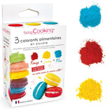 ScrapCooking, Set mit 3 pulverförmigen Lebensmittelfarben – rot, gelb, blau, 3 x 5 Gramm Naty Shop