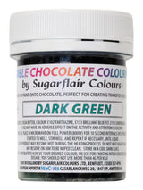 Lebensmittelfarbe Sugarflair Chocolate Lebensmittelfarbe für dunkelgrüne Schokolade - Farbige Bio-Kakaobutter, Schokoladenfarbe zum Färben von Schokolade, Pralinen - 35g