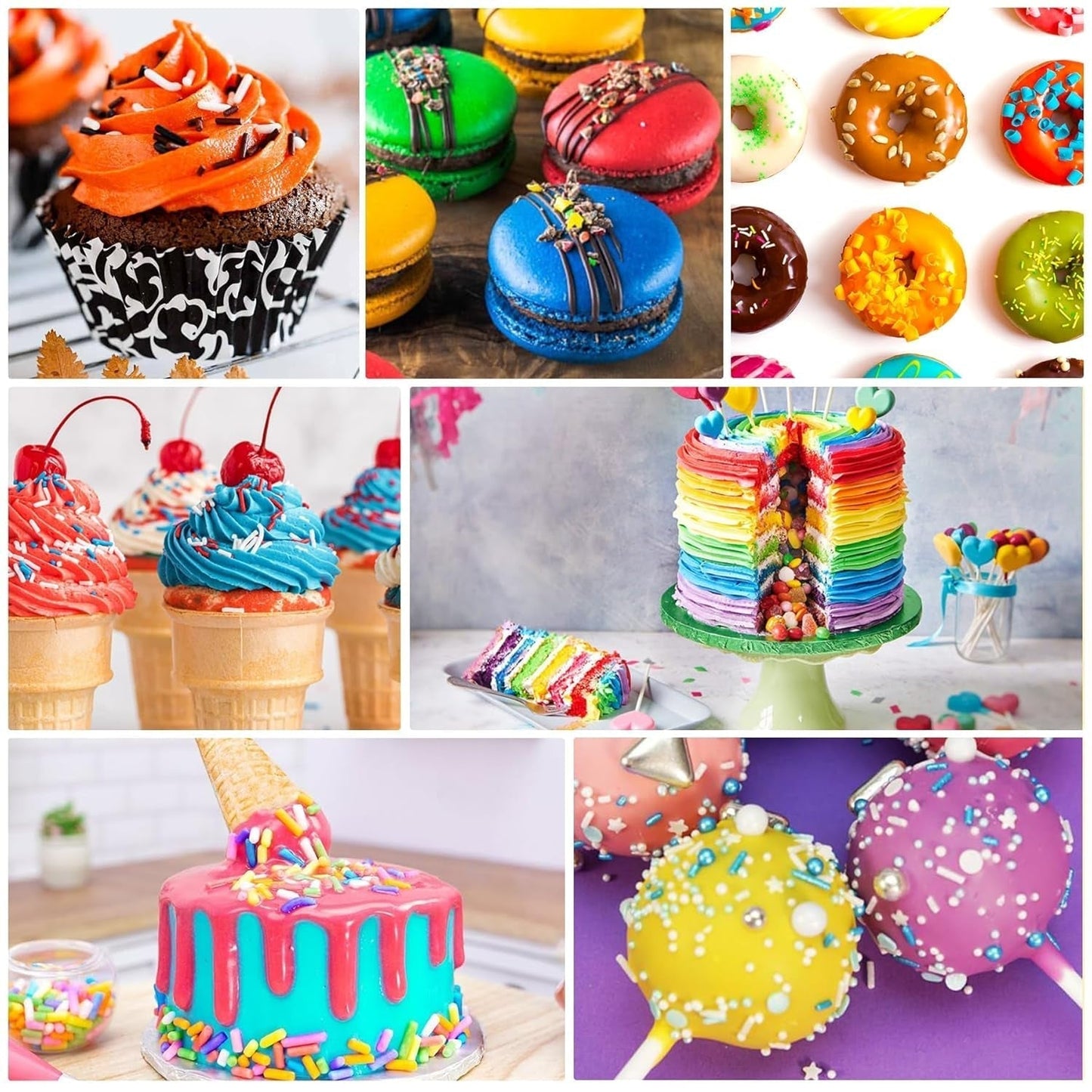 Fettlösliche Lebensmittelfarbe Für Schokolade - 26 Farben Ölbasis Lebensmittelfarben Für Fondant, Torten Dekoration, Backen - Flüssige Lebensmittelfarbe Für Kakaobutter, Buttercreme, Kuchen - 6Ml Je Naty Shop