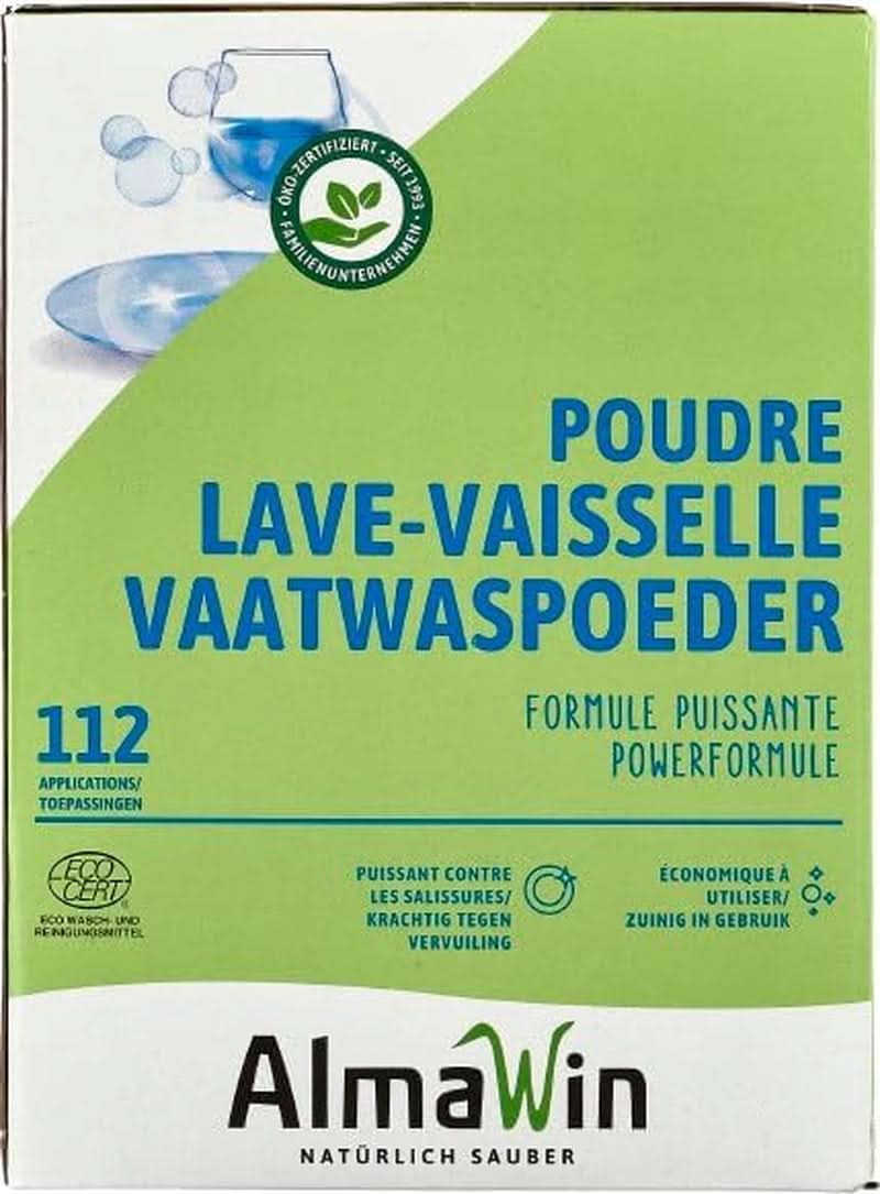 Almawin eco, Geschirrspülpulver 2,8 kg, 112 Waschgänge, dosierbar für unterschiedliche Geschirrmengen Naty Shop
