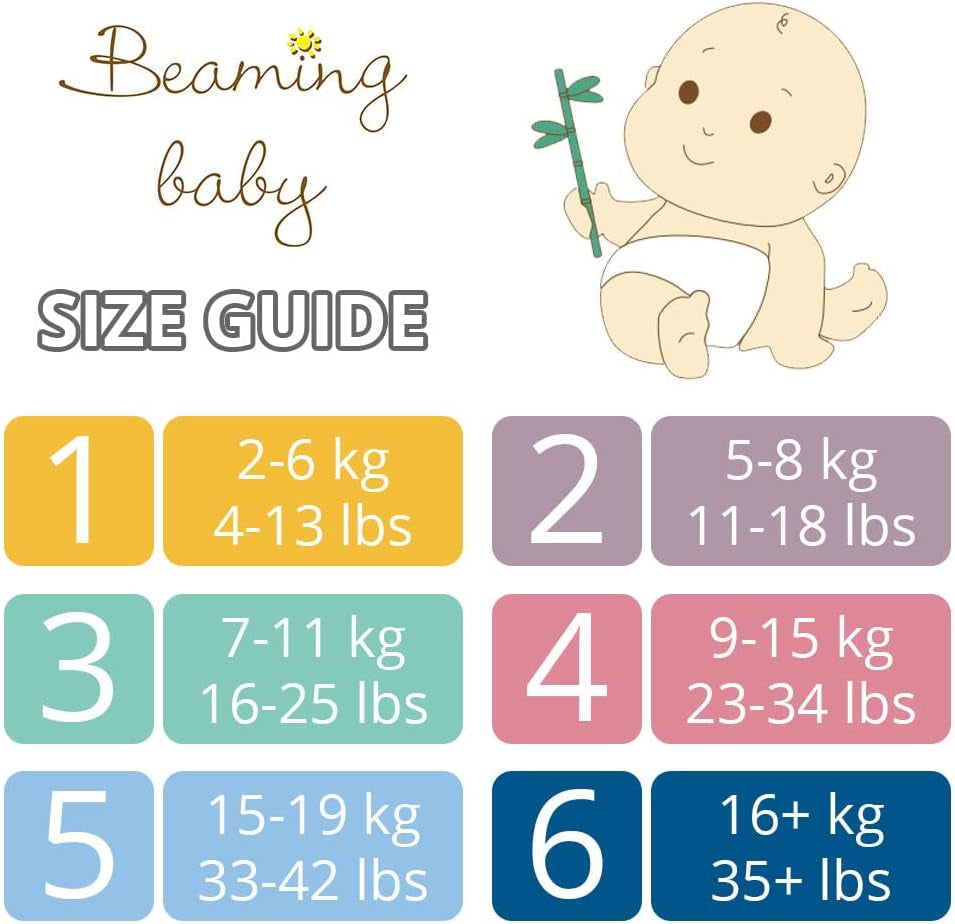 Bio-Bambuswindeln, Größe 6, geeignet für 16+ kg. 20er-Pack Windeln