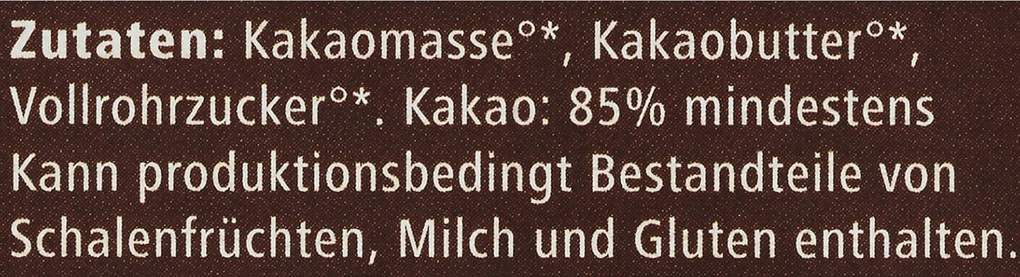 Bitter Grand Noir Bio, 85%, 100g