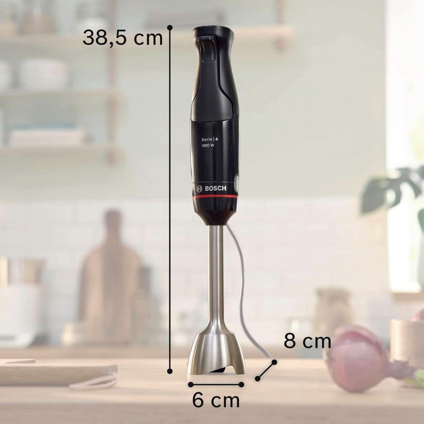 Bosch Standmixer Ergomaster Serie 4, 1000 Watt, Edelstahl-Mixstab, Zerkleinerer, Mix-/Messbecher, Schwarz Kitchen Naty Shop