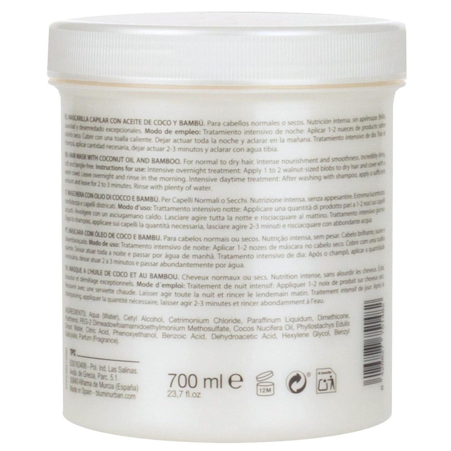 Urbanic-Maske mit Kokosöl und Bio-Bambus, 700 ml Naty Shop Haarmaske
