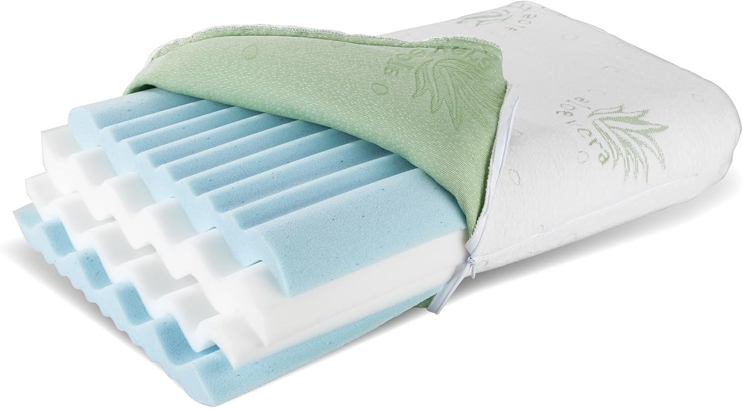 Maximex Visco-Nackenstützkissen, Atmungsaktives Stützkissen mit ergonomischer Schaumstofffüllung, Höhen- und höhenverstellbares Nackenstützkissen für einen erholsamen Schlaf, Mit Aloe Vera Naty Shop Standardkissen