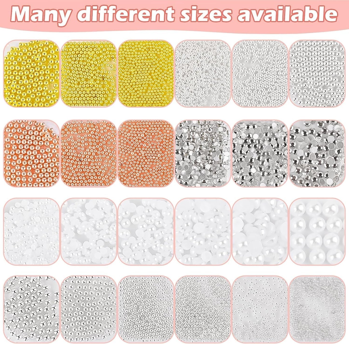 2 Boxen Nail Art Strasssteine, Mit Tweezers Nägel Flatback Perlen Nail Charms Mit Kristallen Nagelzubehör Diamanten Edelstahl-Perlen Für Nagelschmuck