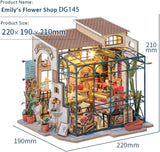 Robotime DG145 Rolife Emily's Flower Shop Miniatur-Puppenhaus aus Holz, Metall, Stoff und Pappe, Maße: 22 x 15 x 17 cm, Puppenhäuser von Naty Shop