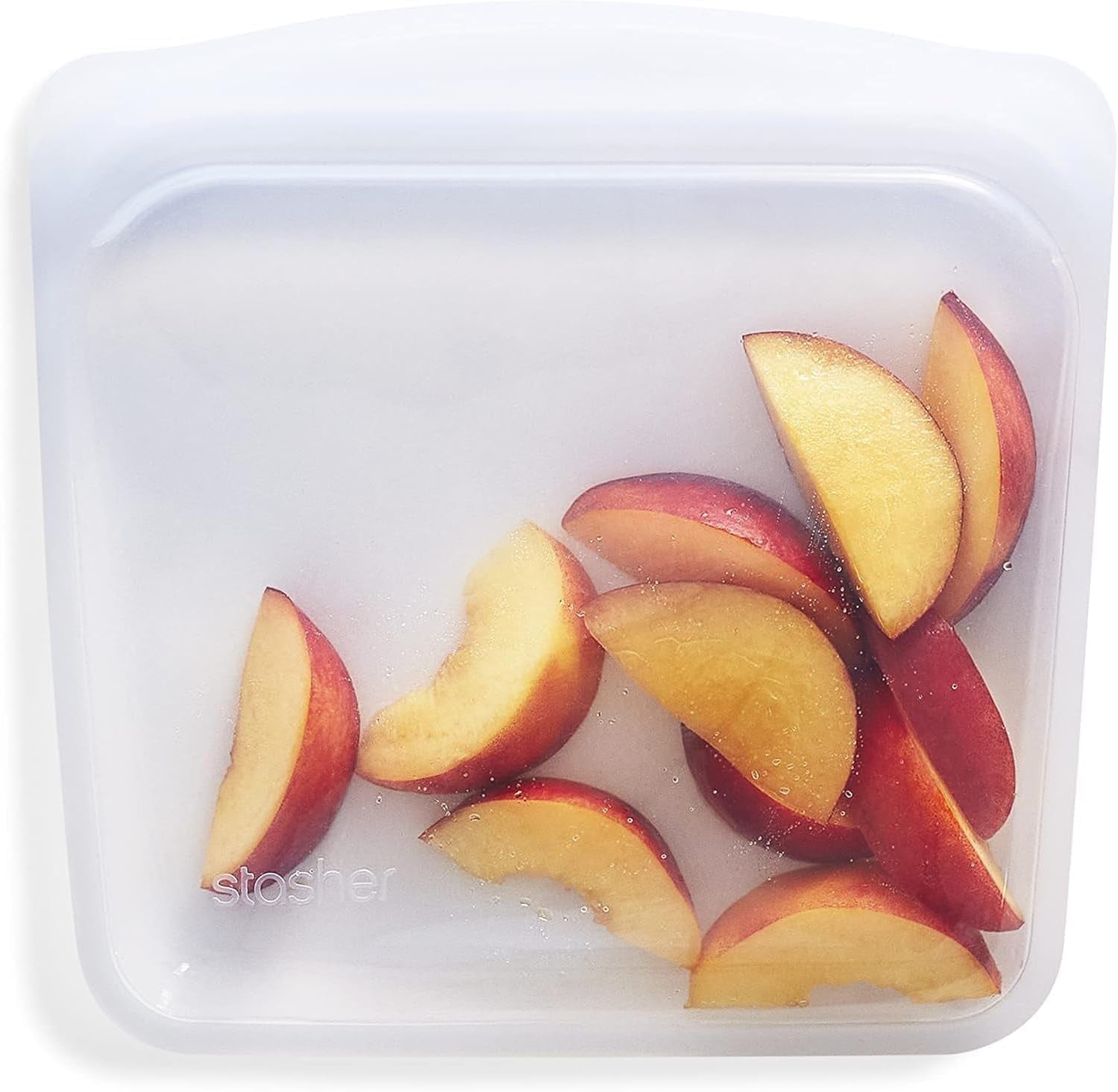 Stasher Bag, wiederverwendbar, Premium-Silikon-Lebensmittelbeutel, Sandwich-Beutel, transparent, langlebig, ofenspülmaschinenfest, gefriergeeignet, umweltfreundlich, auslaufsicher, 828 ml, Aufbewahrungsboxen für Lebensmittel, Naty Shop, transparent