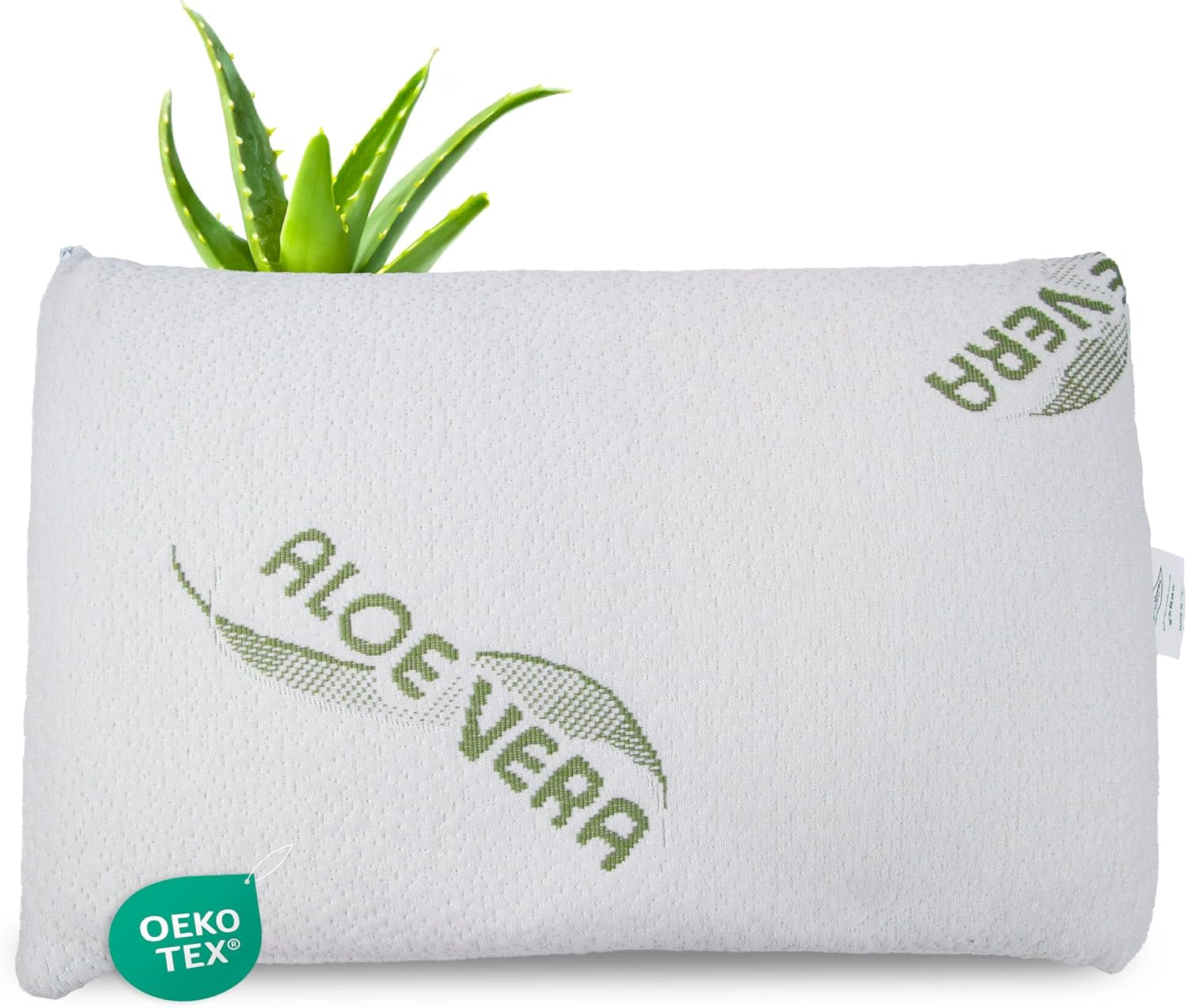 Maxxgoods Orthopädisches Nackenstützkissen aus Visco-Gelschaum mit Aloe Vera-Schutzbezug und Innenbezug aus 100 % Baumwolle – Kissen für Bauch-, Rücken- und Seitenschläfer (42 cm x 70 cm x 12 cm). Orthopädische Halskissen von Naty Shop, 50 x 30 x 5 cm