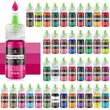 Lebensmittelfarbe – 20 Farben x 10 ml, konzentrierte flüssige Lebensmittelfarbe zum Dekorieren von Kuchen, Backen, Keksen, Macarons – zuckerfreie Lebensmittelfarbe für Getränke, Kuchendekoration, selbstgemachten Schleim, Ostereier