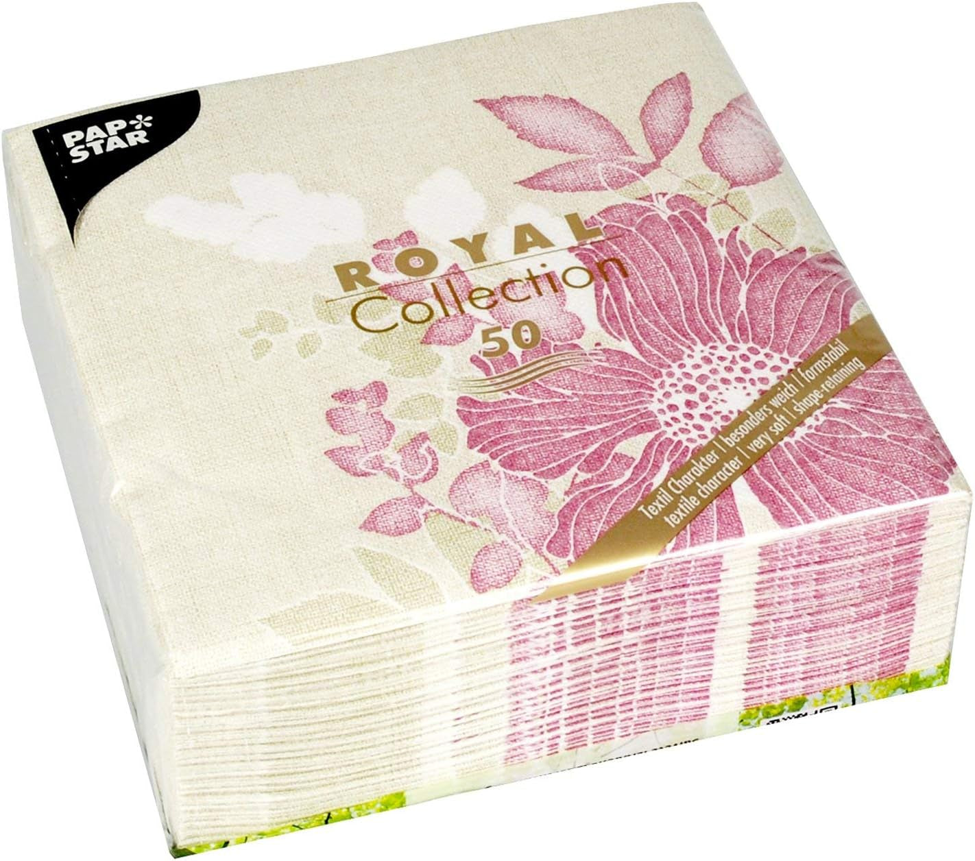 Papstar, 50 Servietten „ROYAL Collection“ 1/4 Falz 40 cm x 40 cm Fuchsia „Annabel“, #85015