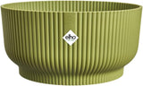 elho Vibes Fold Bowl 25 – Blumentöpfe für den Innenbereich – 100 % recycelter Kunststoff – Ø 24,9 x H 12,1 cm – Grün/Ferngrün