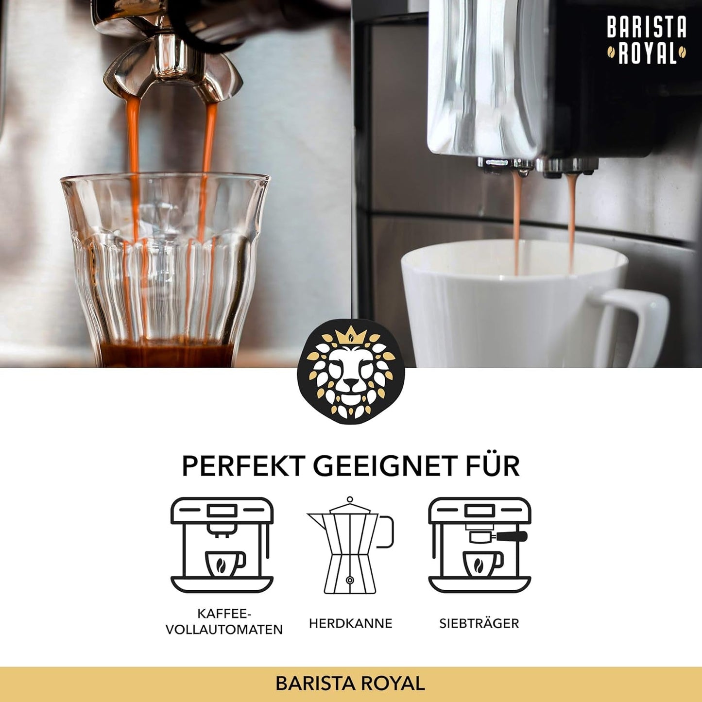 Probierset Espressobohnen 4 x 350g Espressobohnen | Entdeckungspaket/Probepaket | Robusta und Arabica | Ideal für Vollautomaten und Siebträger | KÖNIGLICHER BARISTA