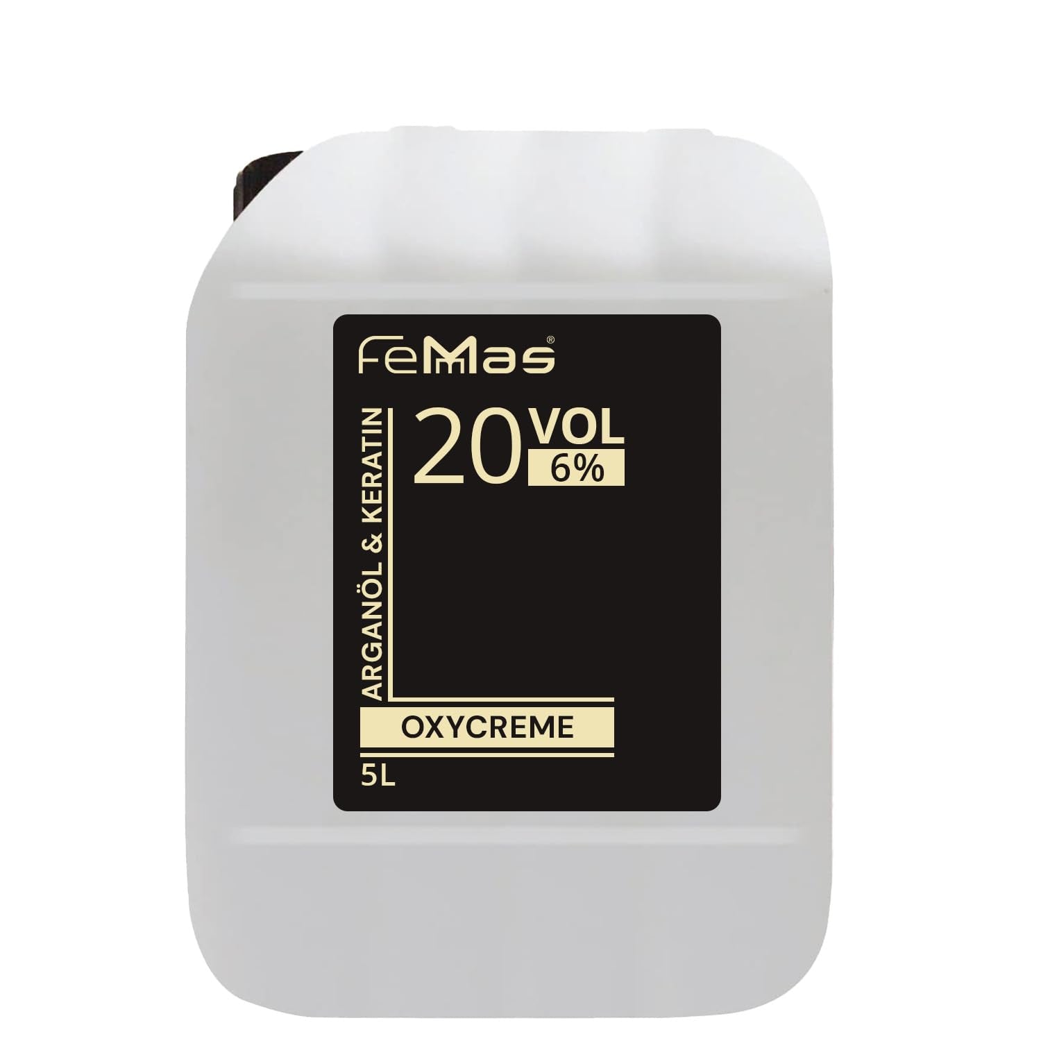 FemMas Oxycreme in 6% 1000 ml I Oxidationsmittel zum Haarfärben und Färben I Einfache Anwendung und optimale Fixierung I Entwickler für gleichmäßige Ergebnisse in Salonqualität I Haarfärbeentwickler Haarfärbemittel Naty Shop 6 5 Liter (1 Packung)