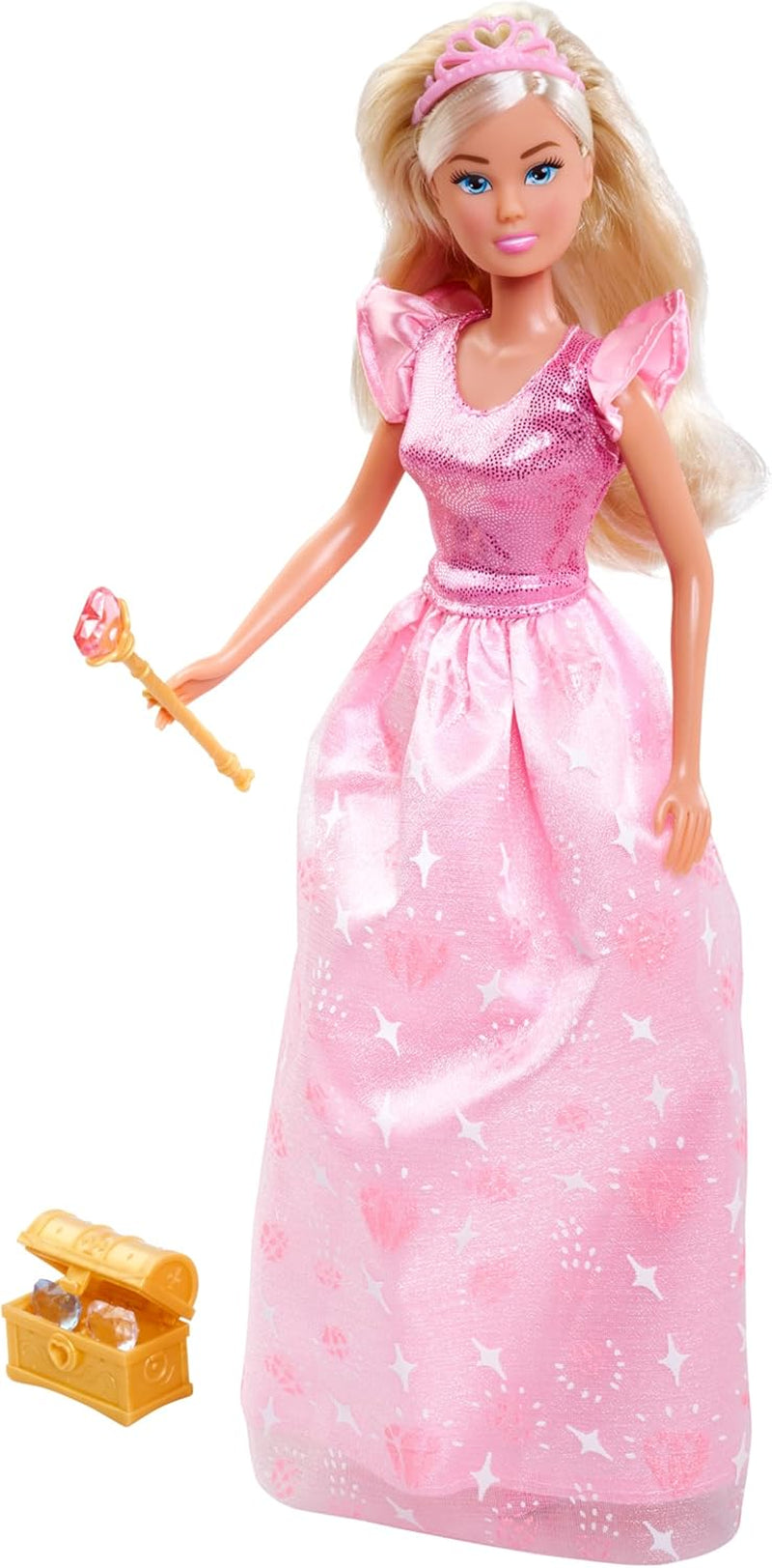 Simba Steffi Love Princess Diamond Princess Spielpuppe mit magischer Schatztruhe, Zepter und Diamanten, 29 cm, ab 3 Jahren