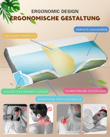 Nackenschmerzkissen, ergonomisches orthopädisches Nackenkissen, seitliches Rücken-Bauchkissen aus Memory-Schaum, Anti-Schnarch-Kissen für Männer und Frauen (62 x 34,5 x 12/8 cm). Orthopädische Nackenkissen von Naty Shop