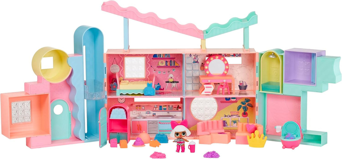 LOL Überraschung! Magisches Haus mit Squish-Sand und Diva-Sammelpuppe – Spielset mit Sammelpuppe, Squish-Sand, Überraschungen und Zubehör – ideal für Mädchen ab 4 Jahren