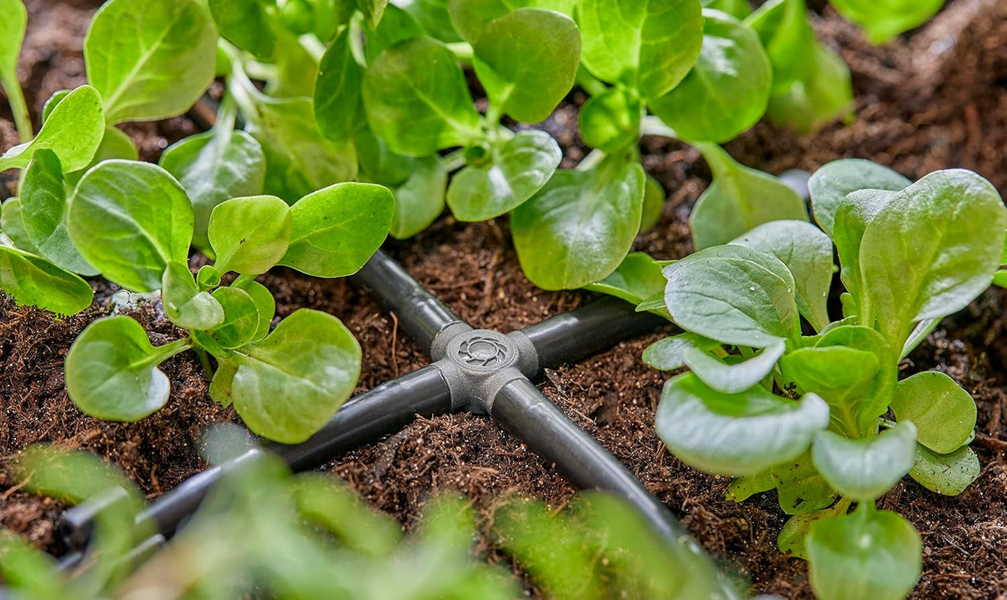 Gardena Micro-Drip-System - Querverbindung 4,6 mm (3/16 Zoll): Zubehör für Abzweigverteiler und Tropfleitungen, knickfreie Installation mit Easy & Flexible Verbindungstechnik (13214-20)