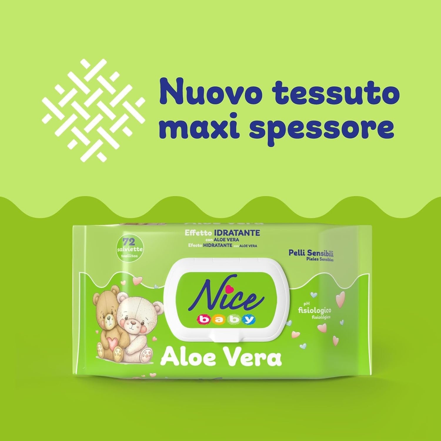 Reinigungstücher für Kinder und Babys – mit Aloe Vera und Arganöl – dermatologisch getestet – physiologischer pH-Wert – Maxiformat: Packung mit 72 Tüchern – Schön