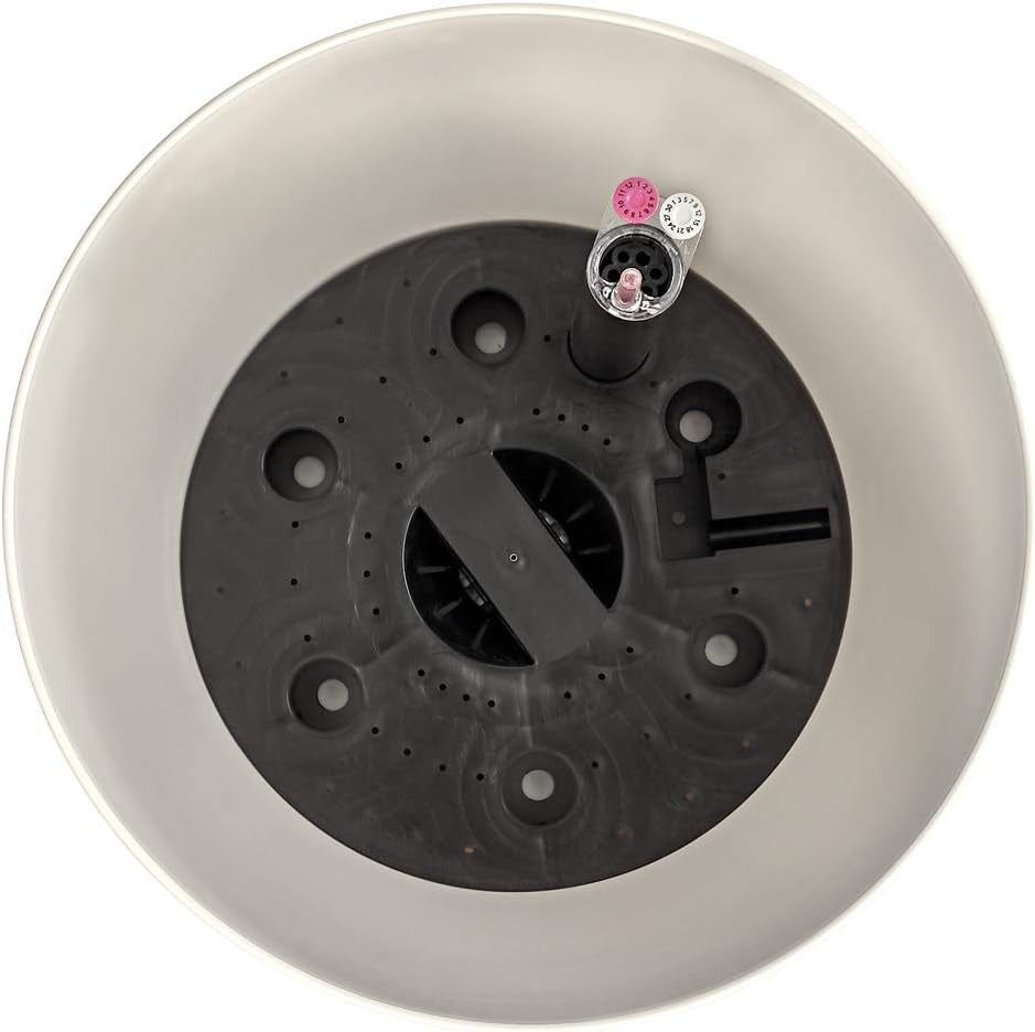 Dehner Mila Blumentopf mit Selbstbewässerungssystem, Ø 30 cm, Höhe 26 cm, Kunststoff, weiß