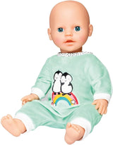 Heless 1181 – Puppenoverall im Polka Dot-Pinguin-Design aus weichem Velours mit hochwertiger Stickerei, Größe 28–35 cm
