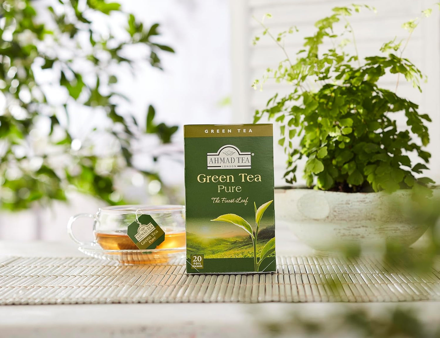 Ahmad Tea – Grüner Tee – geschmacksversiegelte, einzeln verpackte Teebeutel mit 2 g Tee pro Portion – 20 mit Bändern versehene Teebeutel (2er-Pack)