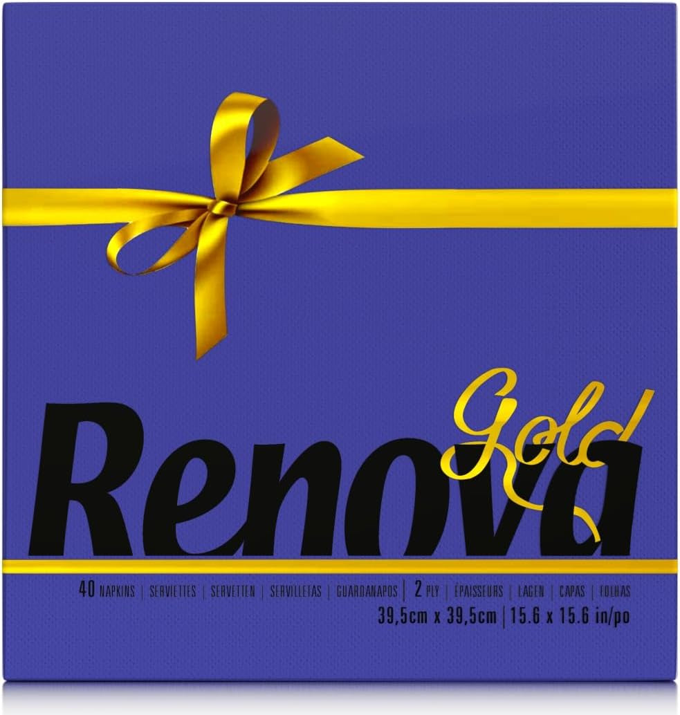 Renova Papierservietten, Goldblau – 40 Servietten