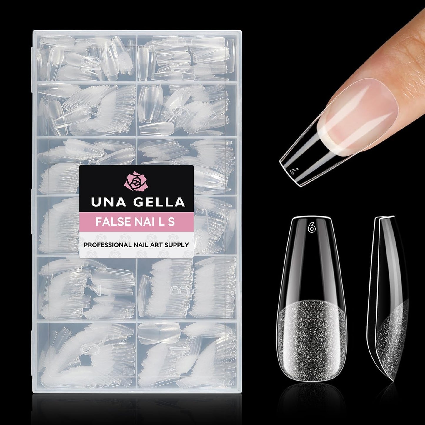Ballerina-Gel-Nagelspitzen, 216 Stück, 12 Größen, weiche Gel-Nagelspitzen, vollständige Abdeckung, Nagelverlängerungs-Set, halbmatt, DIY, Heimkunst
