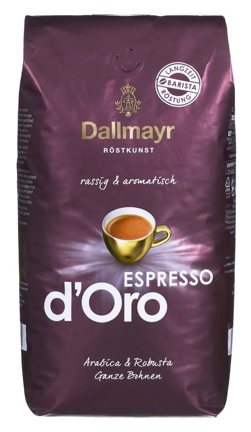 Espresso d'Oro ganze Bohnen 8x 1000g (8000g) - stark aromatisierter Kaffee