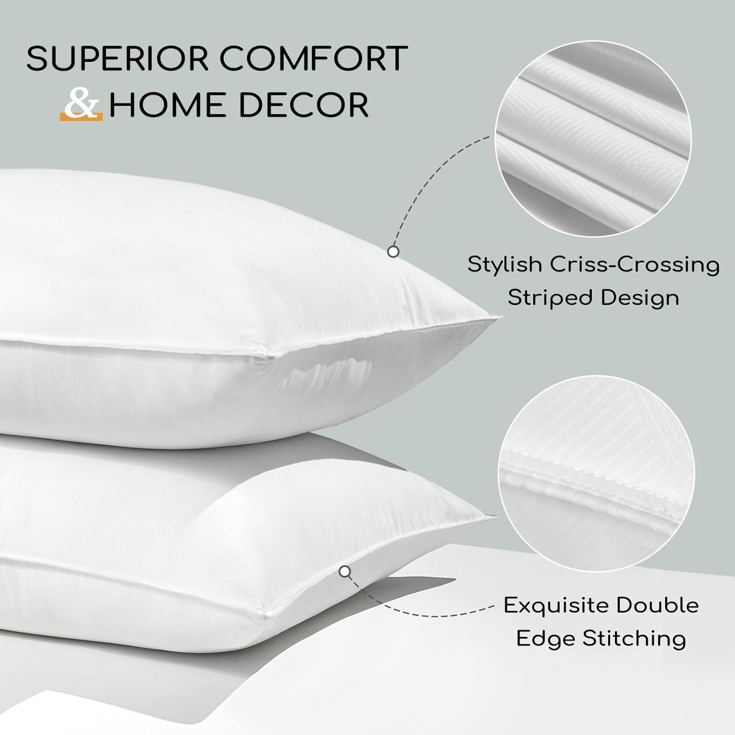 HARBOREST Schlafkissen, 2 Stück, luxuriöser Plüsch, alternatives Kissen, gut für Seiten- und Rückenschläfer, Hotel-Kollektion, Kissen, Standard-/Queen-Size-Größe, 50,8 x 66 cm, Naty Shop Standard-Kissen