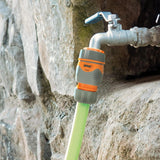 Amig - Männlicher Adapter für 3/4 Zoll Wasserhahnanschluss | Schneller und einfacher Anschluss für Wasserleitungen | Gewindeanschluss | ABS-Kunststoff und Gummi | Grau