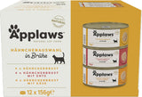 Applaws 100 % natürliches Premium-Nassfutter für Katzen, Huhn in Brühe, Multipack – 12 Dosen x 156 g Packung