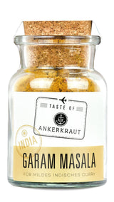 Ankerkraut Garam Masala, Gewürz für indisches Gericht, Leckeres Curry mit Fleischwürzen, Taste of India, 65 g im Korkglas