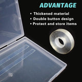 2 Stück 30 cm doppelseitiges Klebeband, Aufbewahrungsbox für künstliche Nägel, transparente rechteckige Box, Kunststoffverpackungsboxen, Nagelspitzenbehälter, künstliche Nägel, 21,8 x 15,5 cm