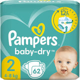 Pampers Baby-Dry Windeln, Größe 8, 43 Windeln, ab 19 kg, Jumbo+ Packung