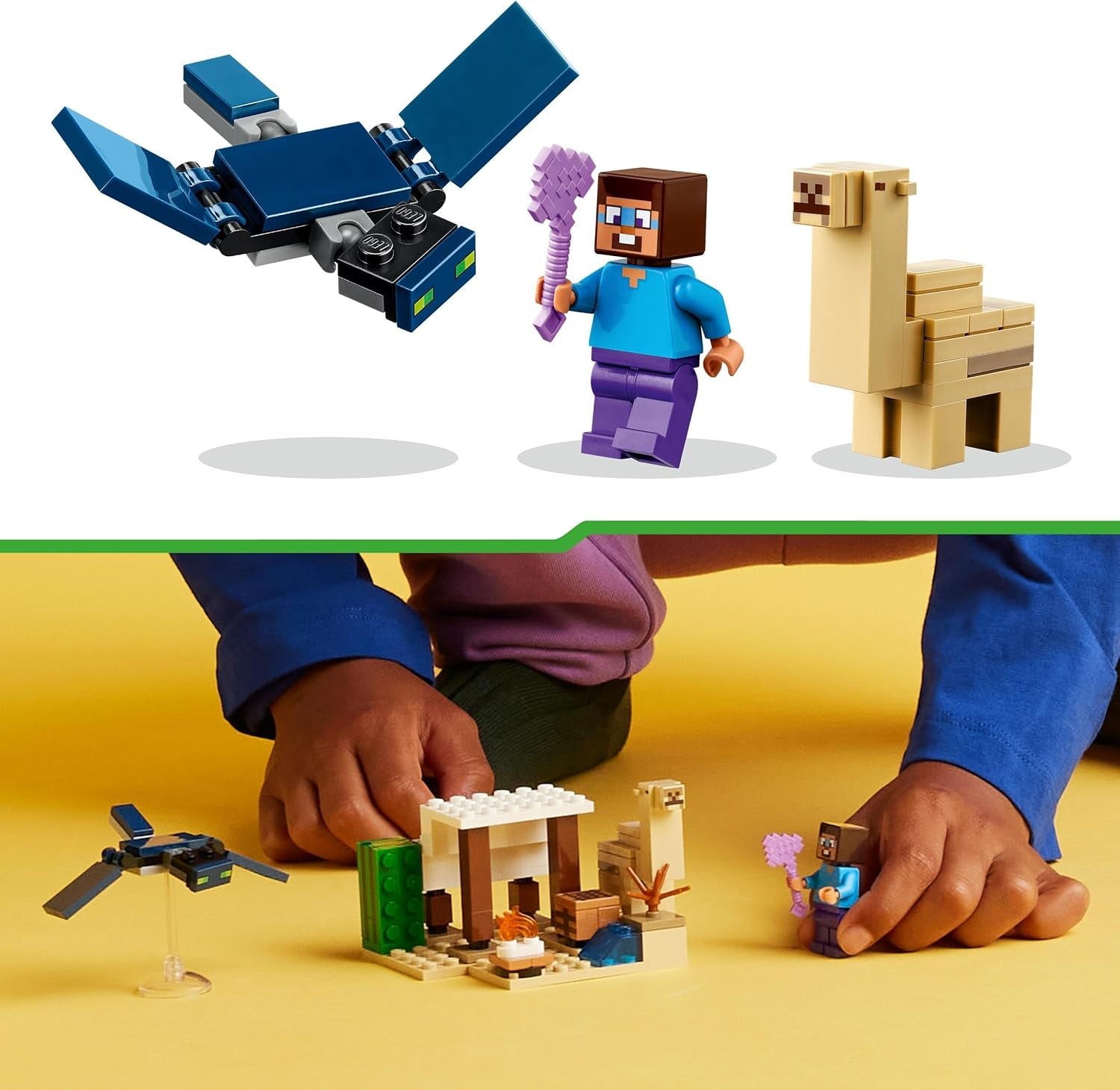LEGO Minecraft Steve's Desert Expedition, Videospielset für Jungen und Mädchen, Biom mit Steve, Haus, Figuren und Kamelspielzeug, Gamer-Geschenk für Kinder ab 6 Jahren 21251 Bausets Besuchen Sie den LEGO-Store