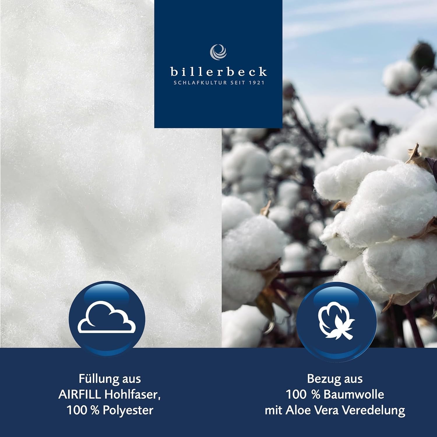 Billerbeck S20 Superlight Quilt - Sommersteppdecke - 135 x 200 cm - Leichte Sommersteppdecke - AIRFILL® - Hohlfaser, 100 % Polyester, weiß Steppdecken und Steppdecken Naty Shop