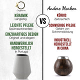 ORIGEENS MATE-TEE-SET Mit portugiesischer Mate-Tasse, Bombilla und BIO-Yerba-Mate-Tee – Originelles Geschenkset