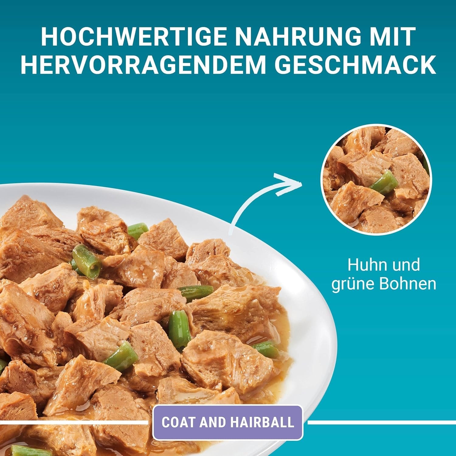 PURINA ONE Fell- und Haarballen-Nassfutter für Katzen in Sauce mit Huhn, 26er-Pack (26 x 85 g)
