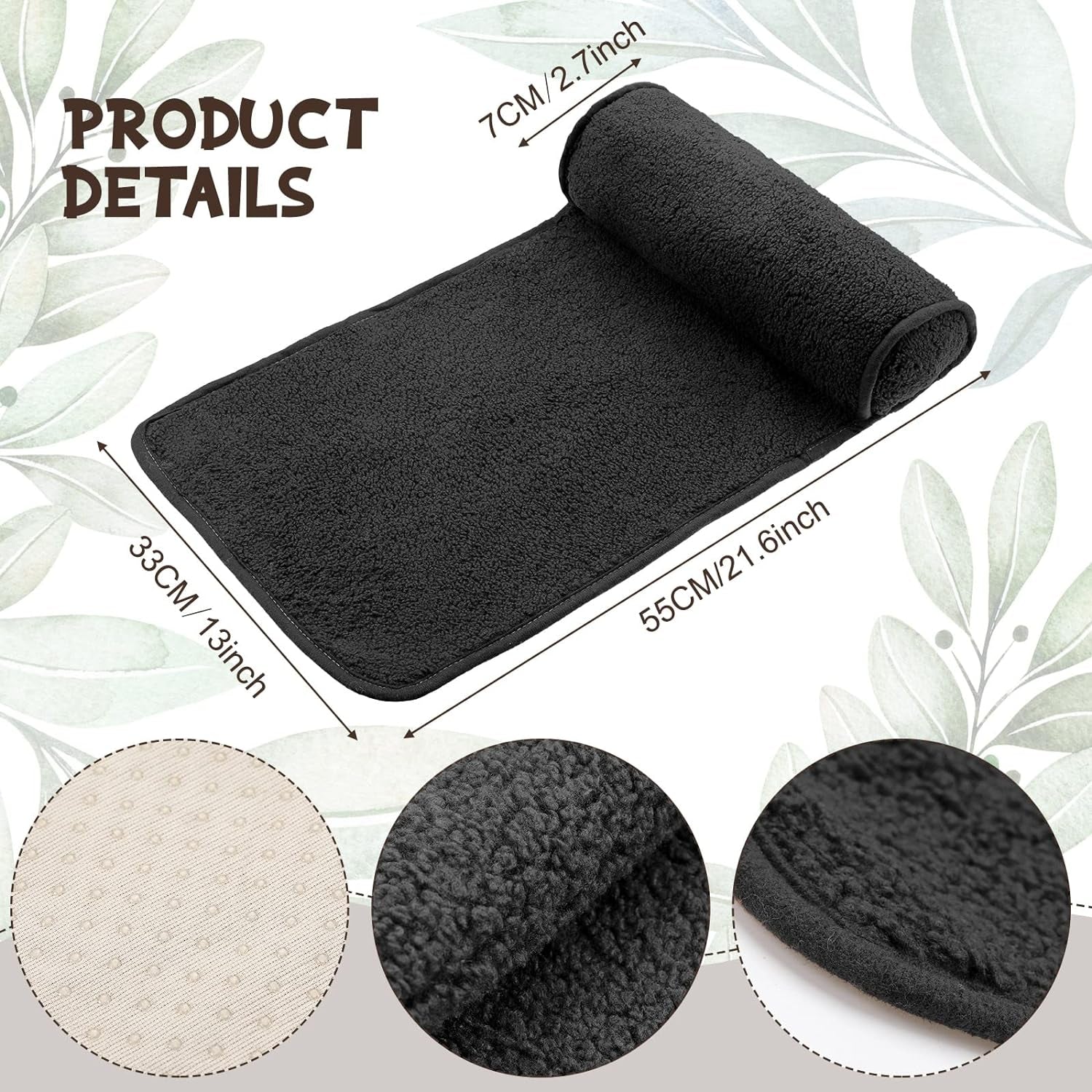 Chaiselongue-Nackenkissen, Kopfkissen, Plüsch, verstellbares Kissen, Nackenrolle, rutschfestes Fleece, Sofa-Nackenkopfstützkissen für Reisen, Zuhause, Chaiselongue, Sofa, Sessel (schwarz)