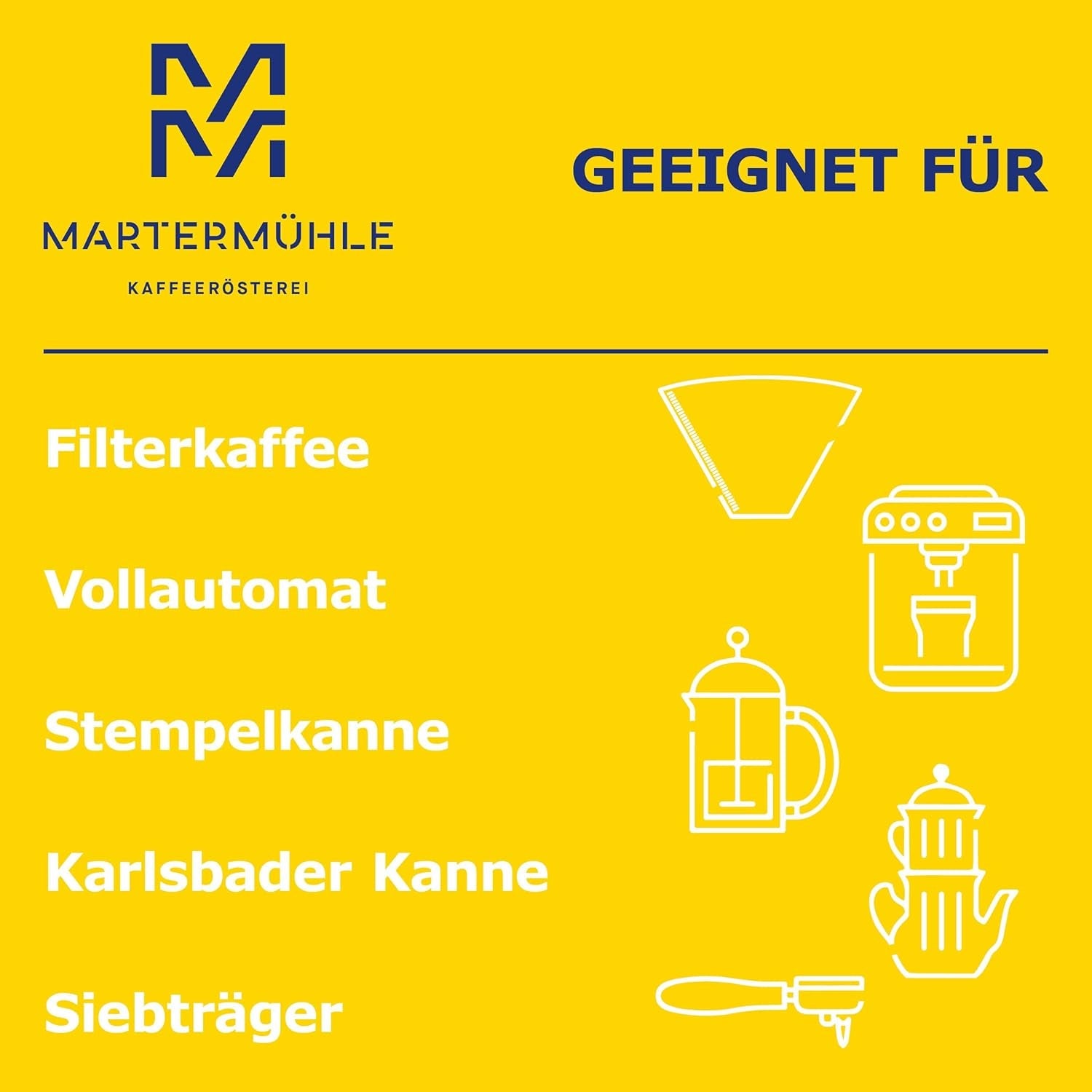 Martermühle Santos Kaffeebohnen 1kg mild I Arabica I Aroma: Mandel, Süsslich Milde I Ganze Kaffee-Bohnen schonend geröstet, säurearm