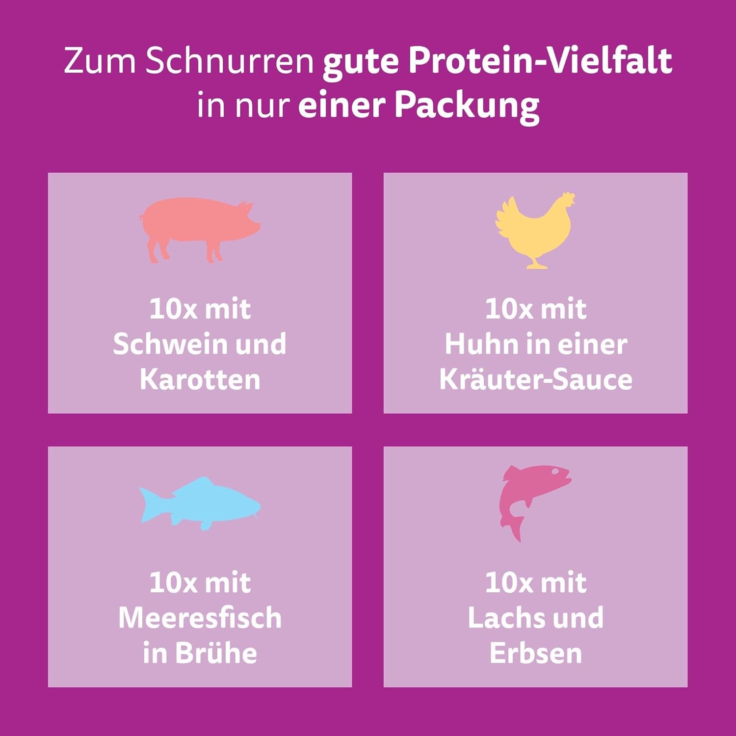 WHISKAS Nasses aromatisches Katzenfutter in Soße 40 x 85g Fischauswahl